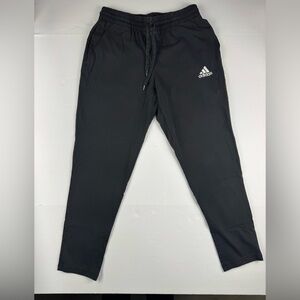 adidas Black Men's Jogger Sweatpants with embroidered logo with pockets